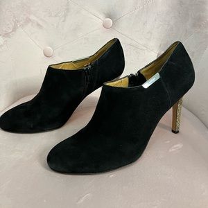 Coach Seneca Suede Bootie with Snake skin Pattern Heel